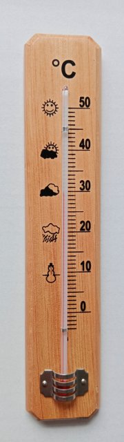 Kit 3 pezzi termometri da -0 a +50°C su legno + certificato interno