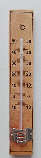 Kit 3 pezzi termometri da -10 a +50°C su legno + certificato interno