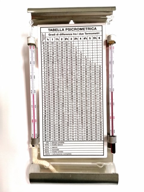 Psicrometro a tabella fissa con term. div. 1/2° (-10+50°C)